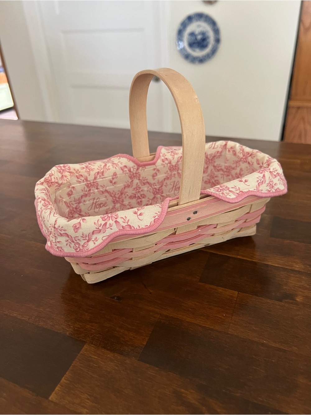 Longaberger Horizon Of Hope Basket, Whitewashed, 2000
